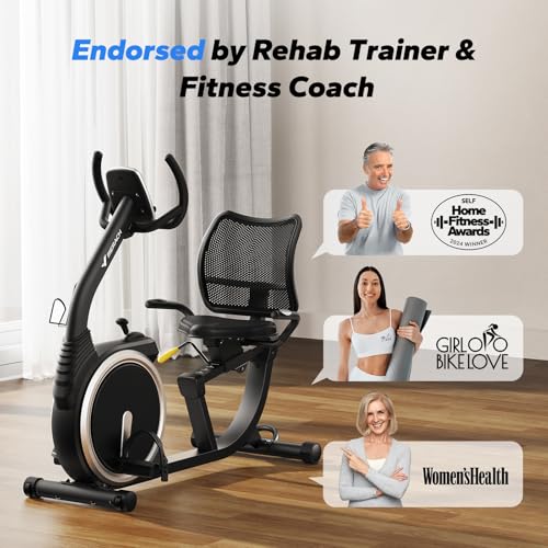 MERACH Recumbent Exercise Bike, Recumbent Bike for Home, Light