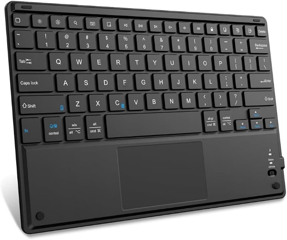 Teclado Bluetooth com Touchpad Compatível IOS/Android Windows Ultrafino para iPhone/IPad Pro/Mac, tablets em geral e laptop