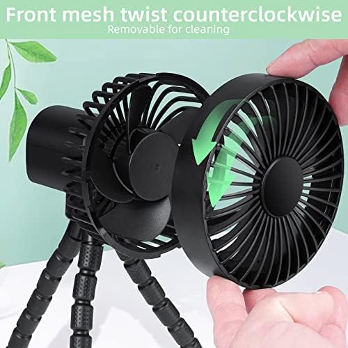 Pram fan,Stroller Oscillating Head Rotating Portable Handheld Personal Baby Car Seat Mini Clip-On Fan USB Desk Small Table Fan With Flexible Tripod Fan for Camping Outdoor Office Crib Toddler Bed