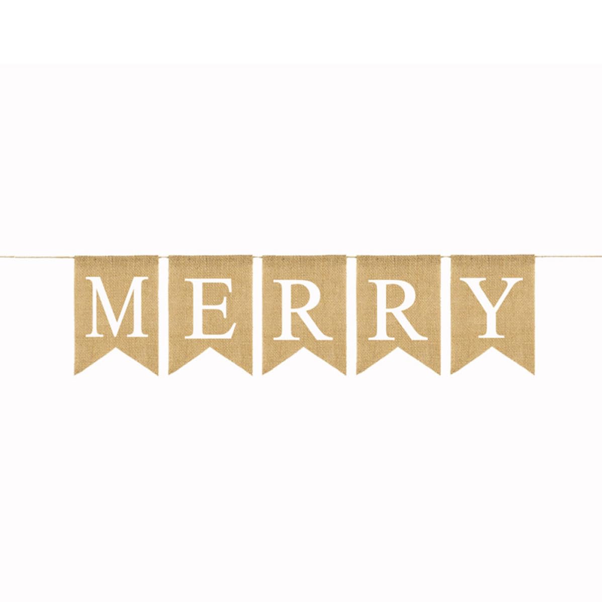 Genérico Pancarta Colgante Banderín de Arpillera Chic Letras de Feliz Navidad de Lino para Decoración Interior y Exterior y Ornamento para Fiestas Navideñas
