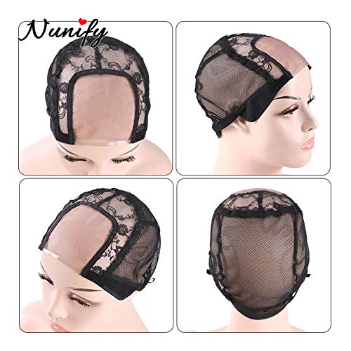 image for Nunify 5 Pcs U Part Wig Caps for Making Wigs - Lace Wig Cap with Adjus