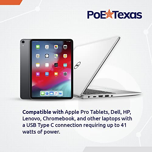 Kit PoE Texas de conversión PoE a USB-C con alimentación y datos separados: hasta 41 W, compatible con Dell, HP, Chromebook y más laptops miniatura 5