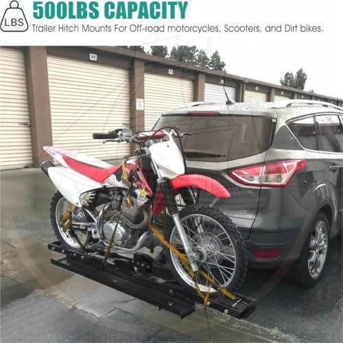 Rack para motocicleta Heavy Duty Hitch Mount, transportador de acero con rampa de carga de 47 pulgadas y capacidad de 600 lbs miniatura 2
