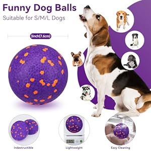 Dog balls indestructible dog ball dog balls for aggressive chewers tennis balls for dogs puppy toys interactive ball for dogs dog chew toys fetch ball for small medium large dogs 1pc   cucciolini doodles