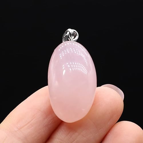 Miniatura 5 de QSLLER 20 piezas Colgantes de Piedras de Cristales Naturales Amatista Cuarzo Rosa Gemas Pulidas Lisas Dijes para Hacer Joyas DIY Collares Aretes