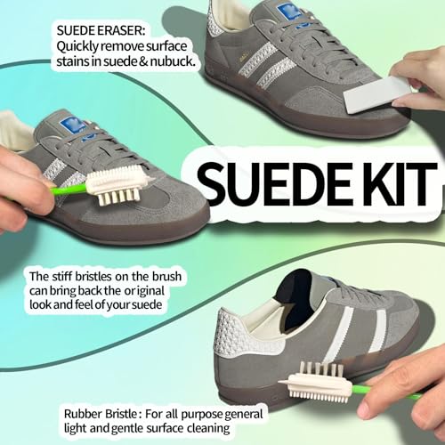 Shoe Cleaner Sneakers,8.5oz White Shoe Cleaner,Shoe Cleaning Kit with 2 Brush,Shoe Cleaning Removes Dirt and Stain for White Shoes, Suede, Leather, Canvas, Knit, Boots, Fabric, PU3