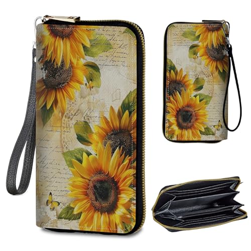 Image of Womens Wallet PU Leather Wristlet Wallets for Women, Large Capacity Lady Fashion Wallet Card Holder Zipper Wallet