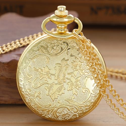 Image of Quartz Pocket Watch for Men, White Roman Digital Dial Pocket Watches for Men with Chain