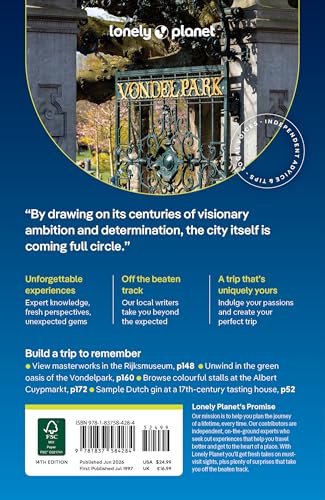 Image of Lonely Planet Amsterdam: Plan the Trip of a Lifetime | Detailed Itineraries & Maps | Insider Tips | Covers Medieval Centre & Red Light District, Vondelpark, Jordaan and more (Travel Guide)