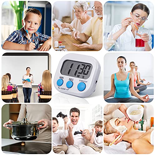 6 Pieces Digital Kitchen Timer Magnetic Countdown Timer Kitchen Loud Alarm Stopwatch Large Digits Timer Clock For Cooking Baking Boiling Egg Sports Games Office Classroom Kids Teacher Study Exercise #TOP2