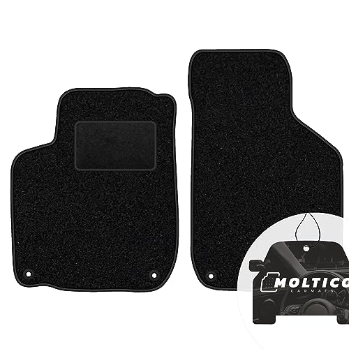 moto-MOLTICO Vorne Fußmatten Auto Velours Autoteppiche Schwarz Automatten Set 2-teilig passend für...