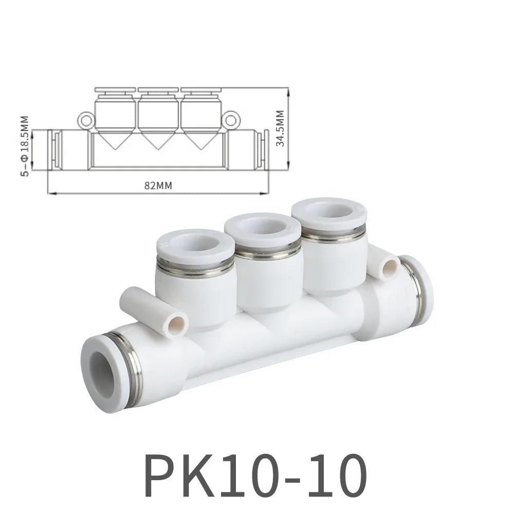 5 szt. PKG PK złącze kolektora szybkozłączka węża powietrza 12 10 8 6 4 rura pneumatyczne złącze wtykowe 4 mm 6 mm 8 mm 10 mm 12 mm (PK10-10)