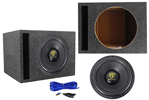 Rockville W12K9D2 12" 4000 Watt Car Audio Subwoofer + Vented Sub Box Enclosure