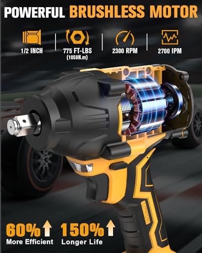 EWORK 775 Ft-lbs Compact Impact Wrench