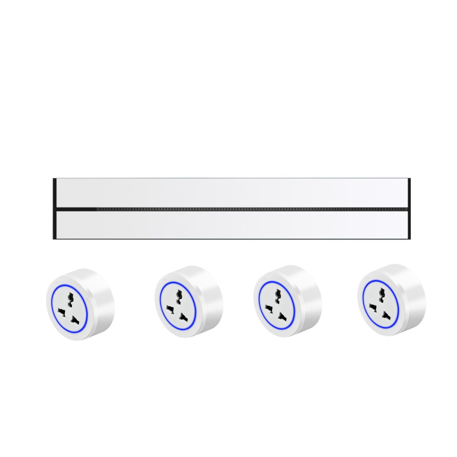 Power Strips Wall-Mounted Removable Power Sliding Track Socket, Anti-Shock, Detachable Supply(White,0.5M)