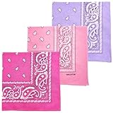 MDSTYLE 3 Pack 100% Cotton Bandana for Men & Women 22