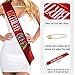 SuPoo Birthday Crown & Sash - Glitter Red Birthday Queen Crown with Comb & Tiara for Women - Crystal Headband Princess Decorations