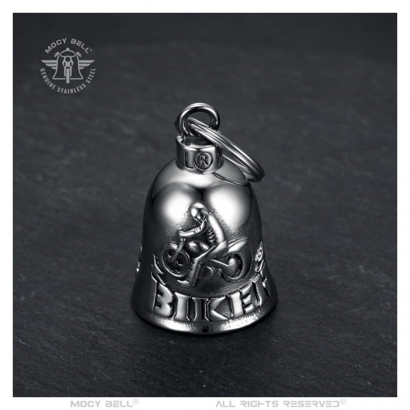 Clochette moto BIKER Guardian Gremlin Mocy Bell Acier inoxydable Argent