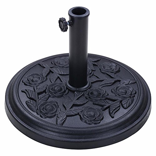 ReaseJoy 10kg Garden Parasol Base Umbrella Stand Heavy Holder 46cm Resin Concrete 8ft/9ft Umbrella