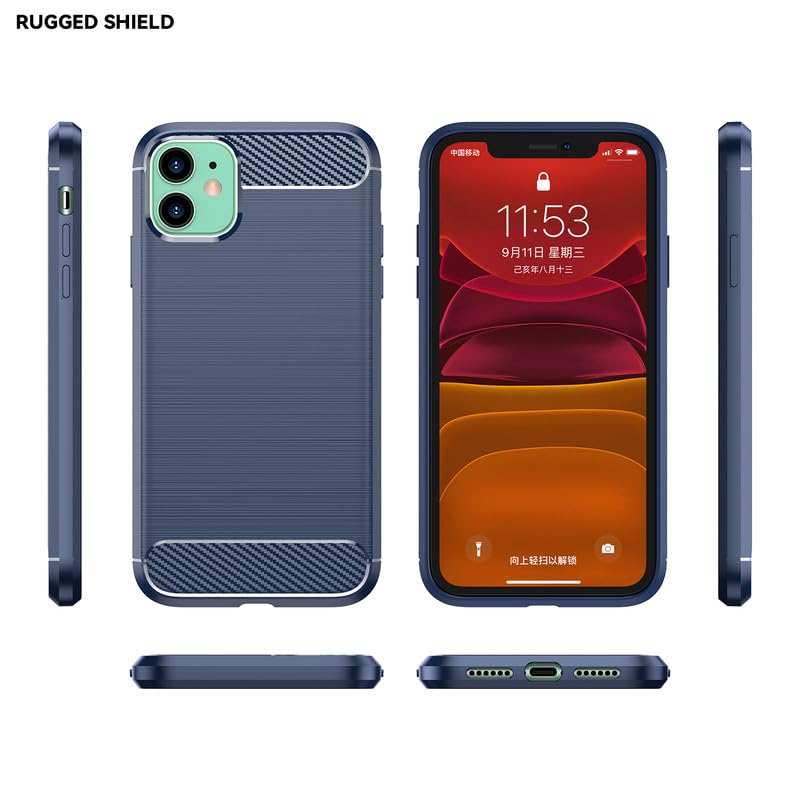 Image of Hybrid Carbon Fiber Back Case for iPhone 11 (Blue)