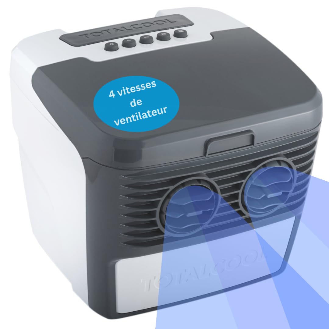 TOTALCOOL 3000 - REFROIDISSEUR D'AIR ÉVAPORATIF PORTABLE 12V / 24V / AC - CARAVANE - CAMPING-CAR - NAVIGATION