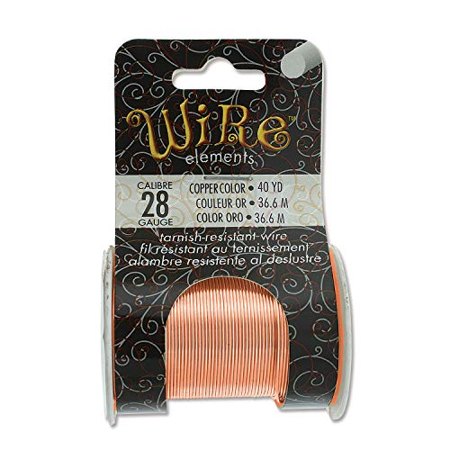 Image of The Beadsmith Wire Elements 28-Gauge Lacquered Tarnish-Resistant Copper Wire for Jewelry Making, 40 Yard, 36.58 Meter Spool