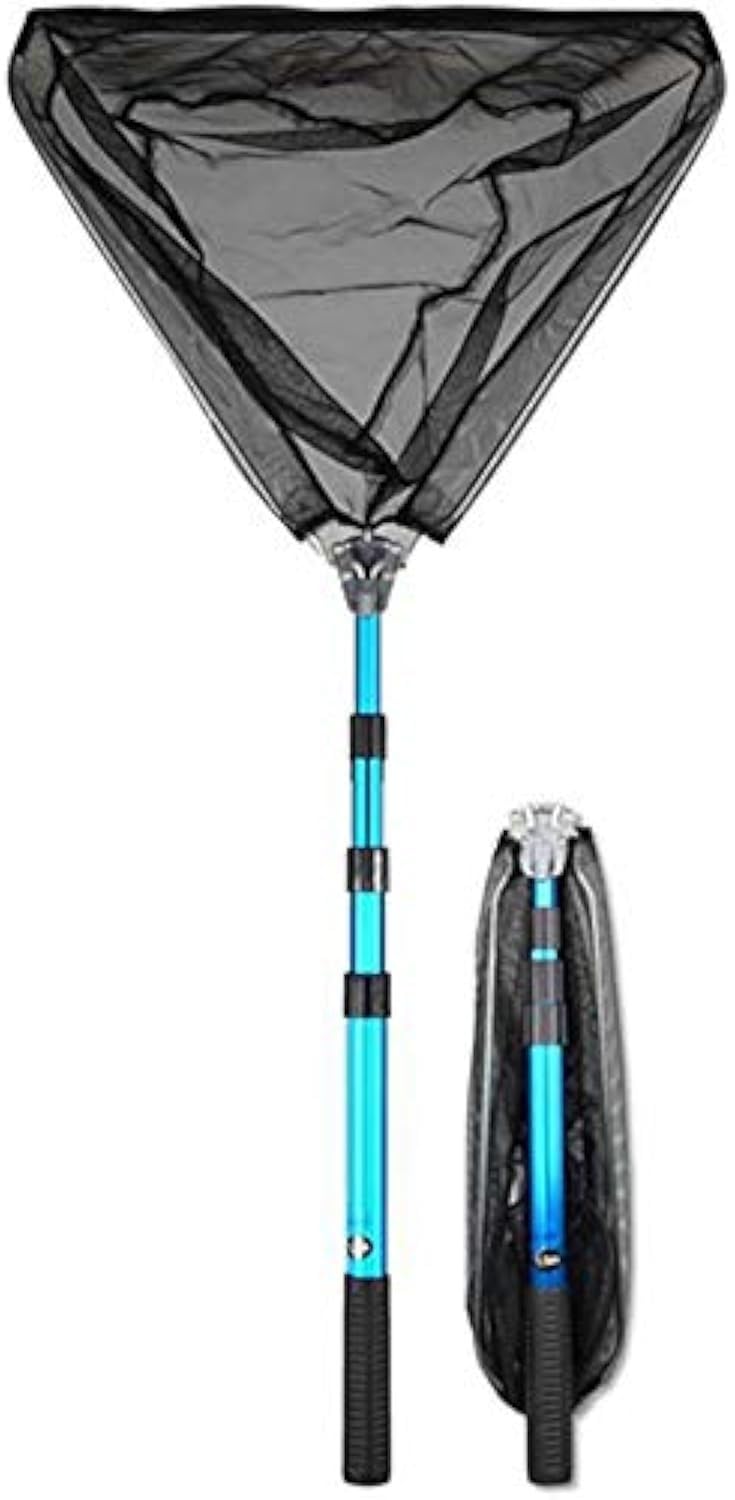 Takelablaze Fishing Landing Net Fishing Net with Telescoping Handle Compact & Foldable Nylon Mesh Net Freshwater for Easy Transportation & Storage, Extend to 58 Inch