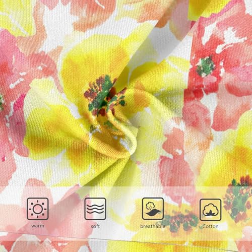 Joisal Girls Underwear Toddler 2t Cotton Little Girl Panties Bright Underpants Briefs Watercolor Yellow Pink Floral3