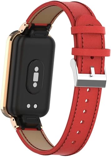 Miniatura 10 de Compatible con Xiaomi Redmi Smart Band Pro, correa de repuesto de cuero Redmi Smart Band Pro con marco de metal para Xiaomi Redmi Smart Band Pro