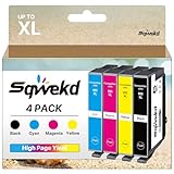 Sqwekd 603xl Cartucce Compatibile 603 Xl per Epson 603 per Expression Home WF 2810 XP-2100 XP-3100 XP-4100 XP-2105 XP-3105 WF-2820 WF-2835 WF-2830(Nero Ciano Magenta Giallo, 4-Pack)