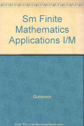 Sm Finite Mathematics Applications I/M 0133210197 Book Cover