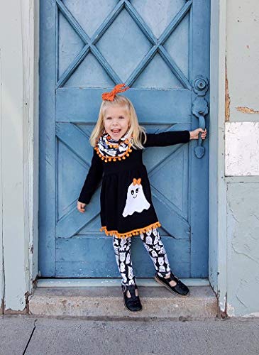 Image of Unique Baby Girls Kids Toddler 3pc Outfit Set Long Sleeve Stretch Tunic Top Leggings and Scarf