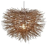 GURU SHOP Deckenleuchte 'Asmara' – Handgeflochten Aus Rattan, 70x42x42 Cm, Naturfarben