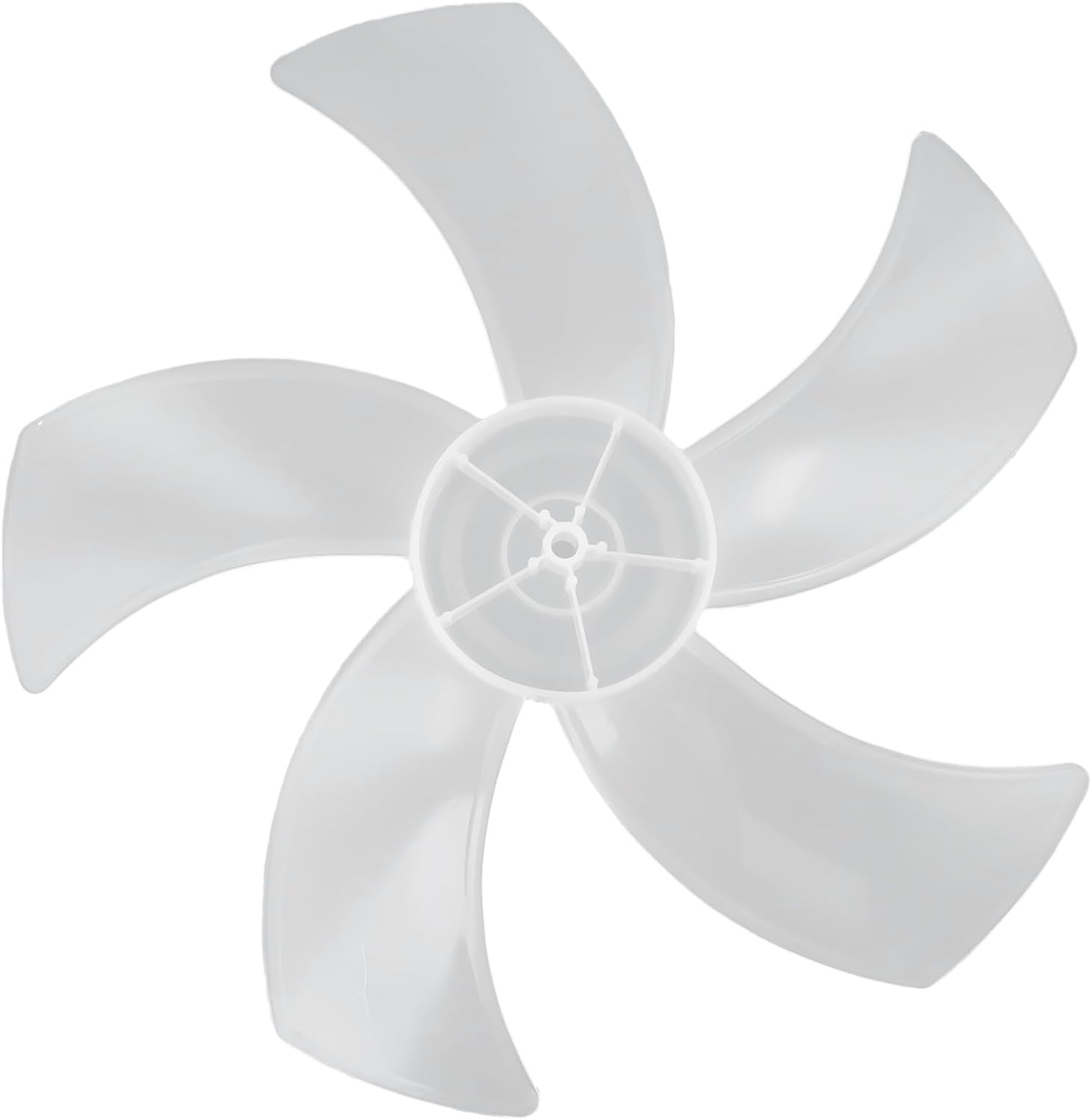 16 Inch Blades Replacement 5 Leaves, Household Plastic Fan Blade Five Leaves with Nut Cover for Pedestal Fan Table Fanner for GENERAL Accessories(White)
