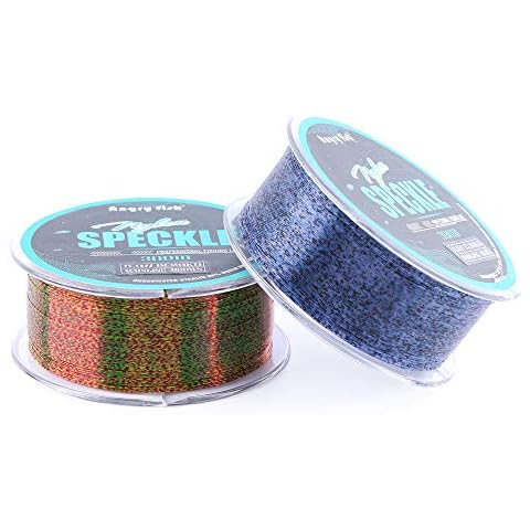 ANGRYFISH Speckle Monofilament Fishing Line - Strong and Abrasion Resistant - Shock Absorber - Invisible -Camouflage Nylon Line - 300M/328YD Mono Line 5-35LB(Brown,300M/328YD-10LB) Cover