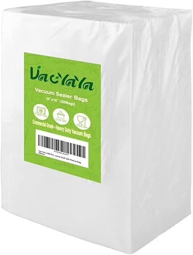 VacYaYa Bolsas de almacenamiento al vacío para alimentos, sellador al vacío de 6 x 10 pulgadas, bolsas de sellado al vacío para alimentos, bolsas de