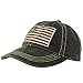 Epoch Unisex Washed Cotton Vintage USA Flag Low Profile Summer Baseball Cap Hat Black