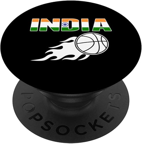 India Basketball Fans Jersey Pride Indian Flag Sport Lovers PopSockets Swappable PopGrip