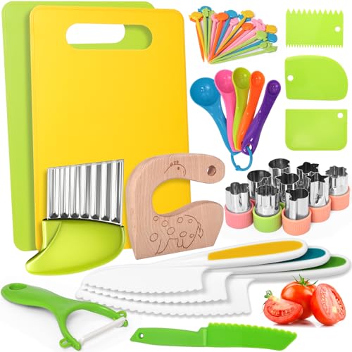 50% Off 46 PCS Kids Knife Set - Montessori Kitchen Toys Gift
