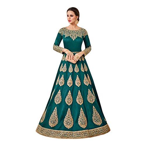 Robe Bollywood et Salwar Kameez vert pakistanais avec jupe longue pour mariage musulman anarakali