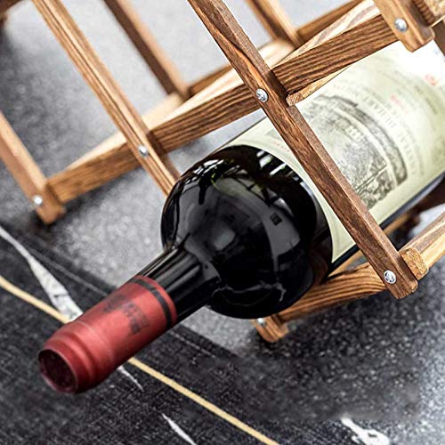 Casier à vin en bois pliable pour 10 bouteilles et verres - 5