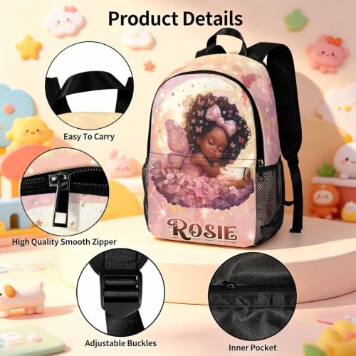 Image of Custom Girls Backpacks Personalized Backpack for Kids Back to School Set | Kid Customized Toddler Girl Backpack with Lunch Bag Book Bag Kindergarten Prek Preschool Gifts Shiny Little Girl