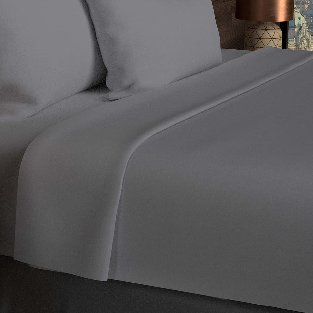 Soleil d'ocre, Flat Sheet, Cotton, 57 Threads, Grey, 240 x 290 cm