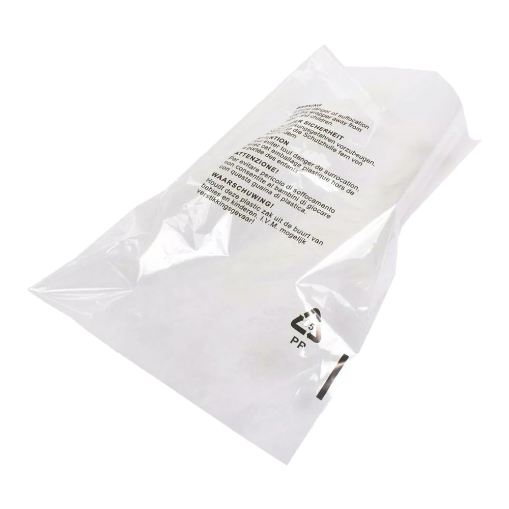 100x Self Seal Clear Cellophane Bags (18 x 22") High Clarity Display Garment Bag – Transparent Packaging Poly Bags 30 Microns Thickness with Suffocation Warning in 5 Languages