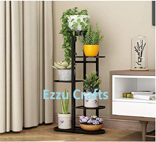 Ezzu Crafts Metal Plant Stand High Low Flower Shelves Planter Rack Storage for Indoor Outdoor Garden Balcony (5-Tier 6 Pots) Black (B083RRBXJP) Amazon Price History, Amazon Price Tracker