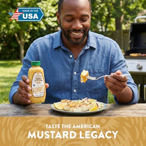 Image of Koops' Organic Honey Mustard - Gourmet Mustard, Gluten-Free, Kosher, Made in USA, From Quality Mustard Seeds, Honey Mustard Sauce - 12 Oz, Pack of 2