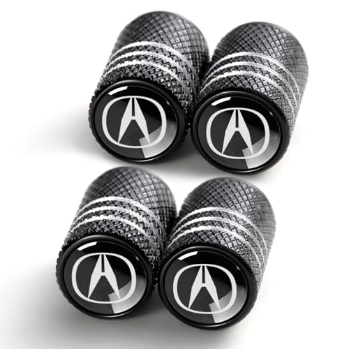 Tire Valve Stem Cap Cover for Acura Belt O-Ring Seal Corrosion Resistant Tire Valve Stem Air Cap 4 Pack Black