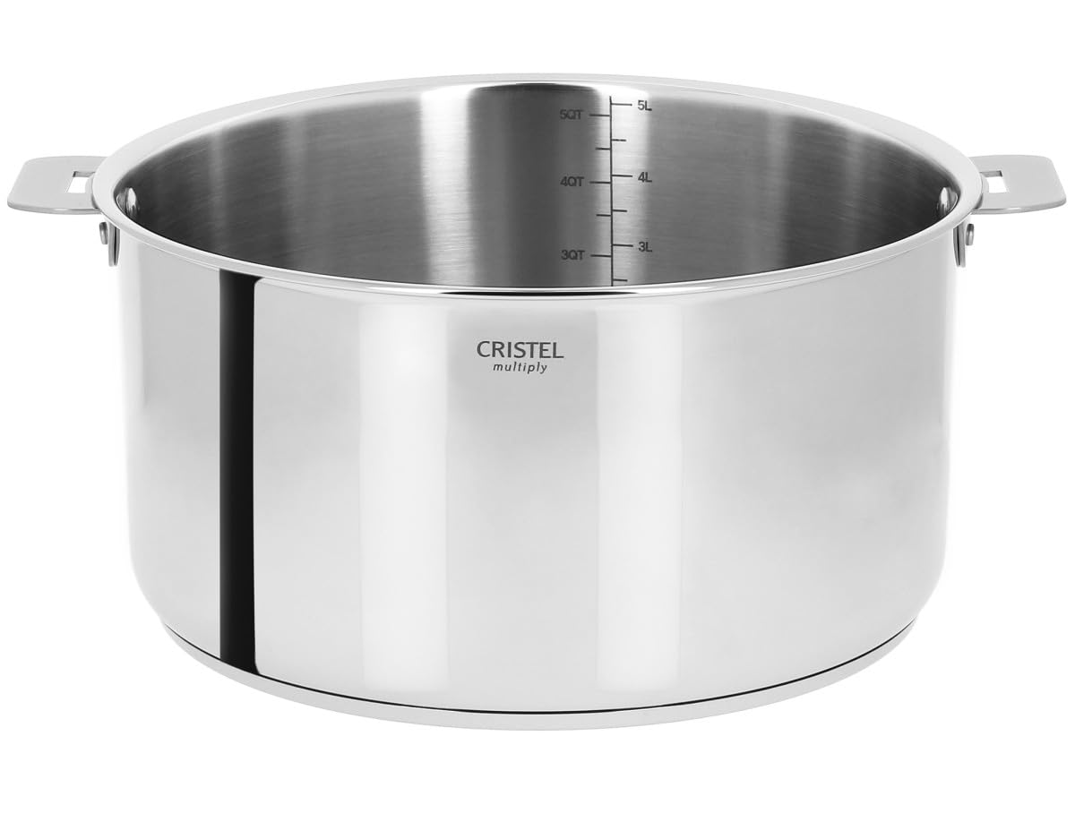 Cristel Casteline Faitout, couscoussier inox 24cm, 5,6 L, finition polie
