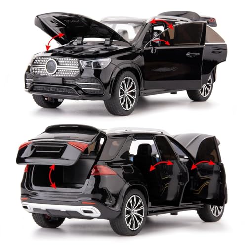 Image of Scale Exclusive Alloy Metal Pull Back | Die-cast Car Model with Sound Light Mini Auto Toy for Kids Metal Model Toy Car with Sound and Light (1.24 Scale M-Benz GLE 350-BLACK)