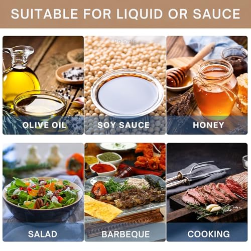 Image of GO STORE Glass Olive Oil Dispenser Bottle with Silicone Brush Droper Silicone Dropper Measuring Oil Dispenser Bottle for Kitchen Cooking Baking BBQ (180 Ml)
